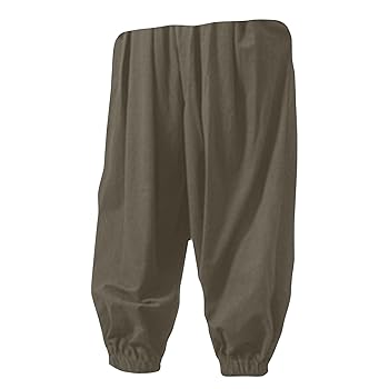 Harem Pants Men Loose Fit Drop Crotch Pants Cotton Linen